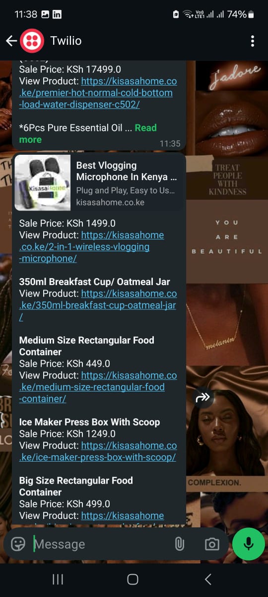 WhatsApp Product Search
